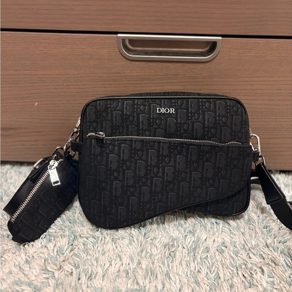 Dior Black Monogram Shoulder Bag